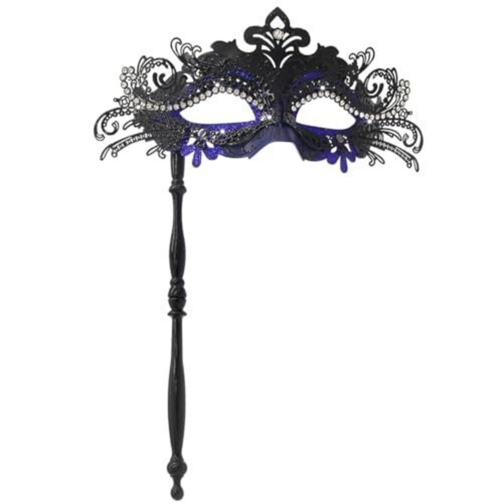 6547 Masquerade Mask with Stick, Handheld Mardi Gras Mask,Venetian Party